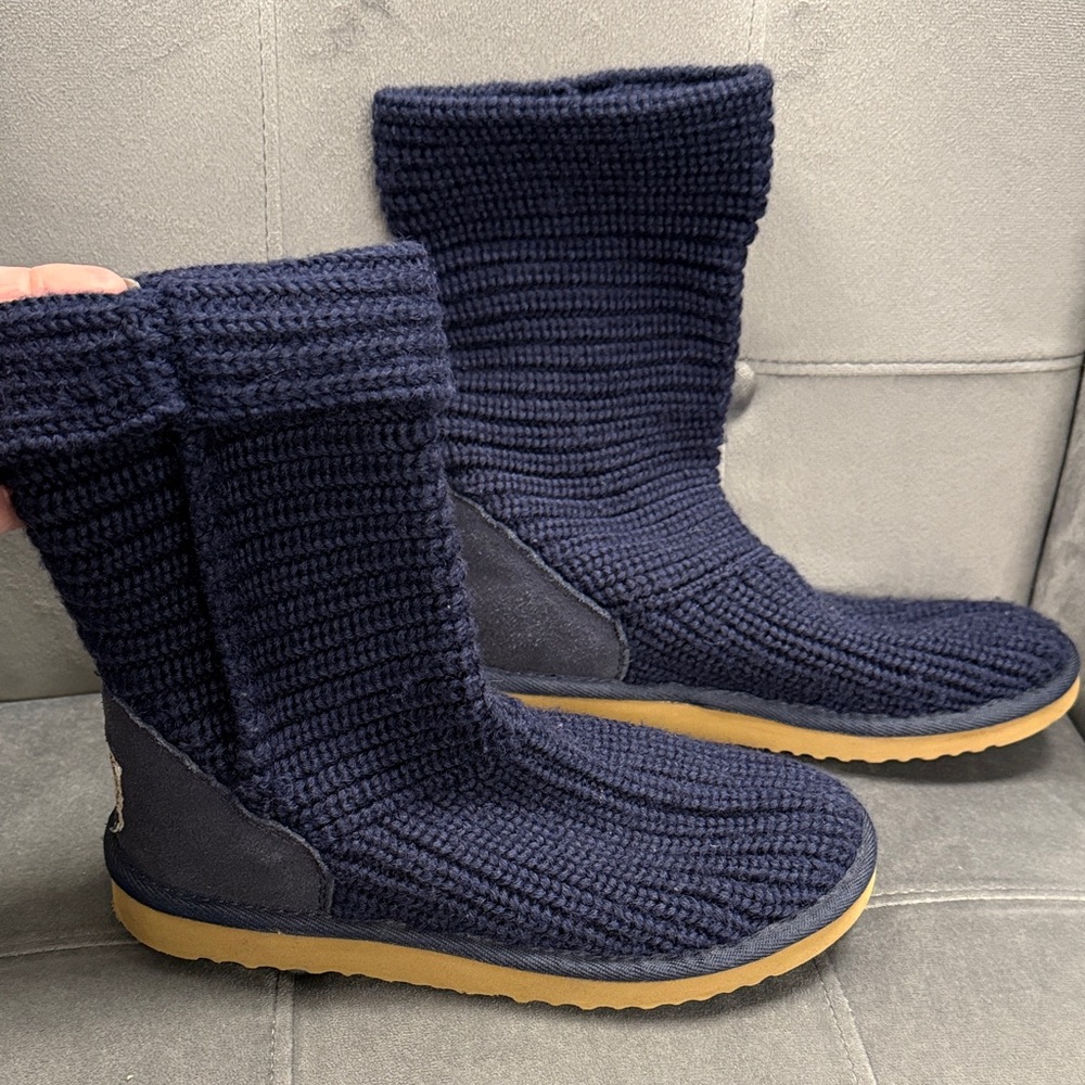 UGG Navy Knit Boots